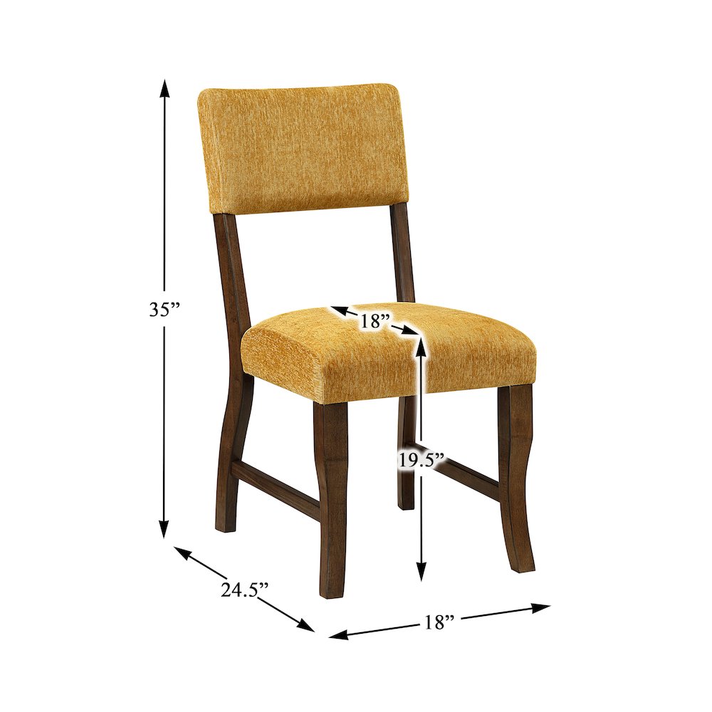 Aiden Chenille Side Chair in Mustard. Picture 5