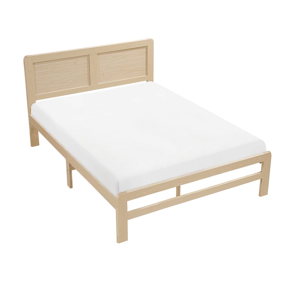 Carter Asian Hardwood Full Platform Bed in Natural. Picture 2