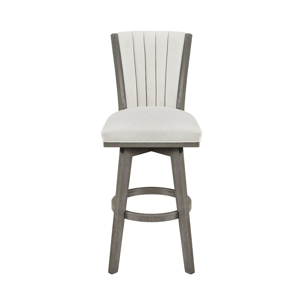Corvallis Velvet Pub Height Swivel Stool, Set of 2 in Beige. Picture 4