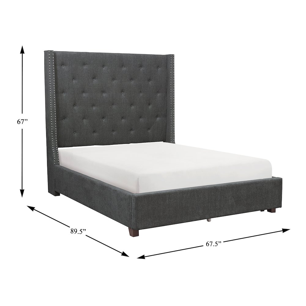 Fairborn Solid Wood Queen Platform Bed in Gray. Picture 4