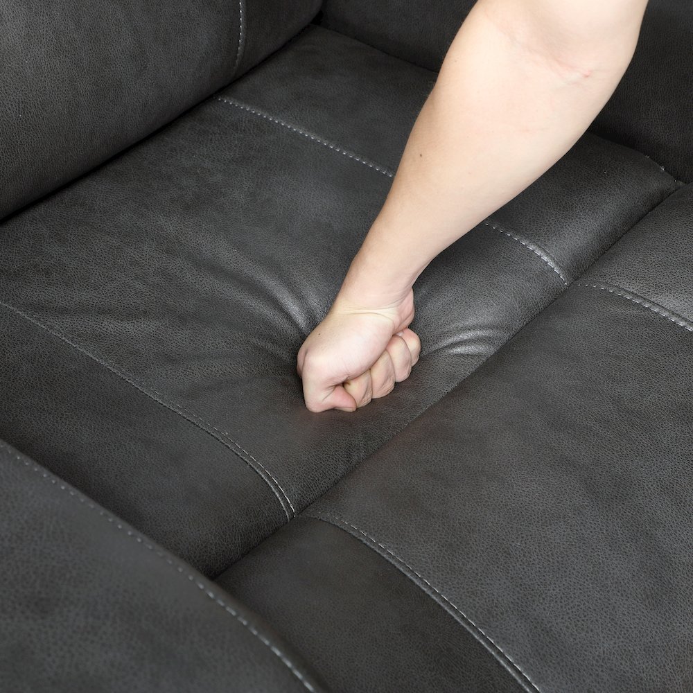 Kellen Microfiber Power Reclining Chair in Smoky Gray. Picture 11