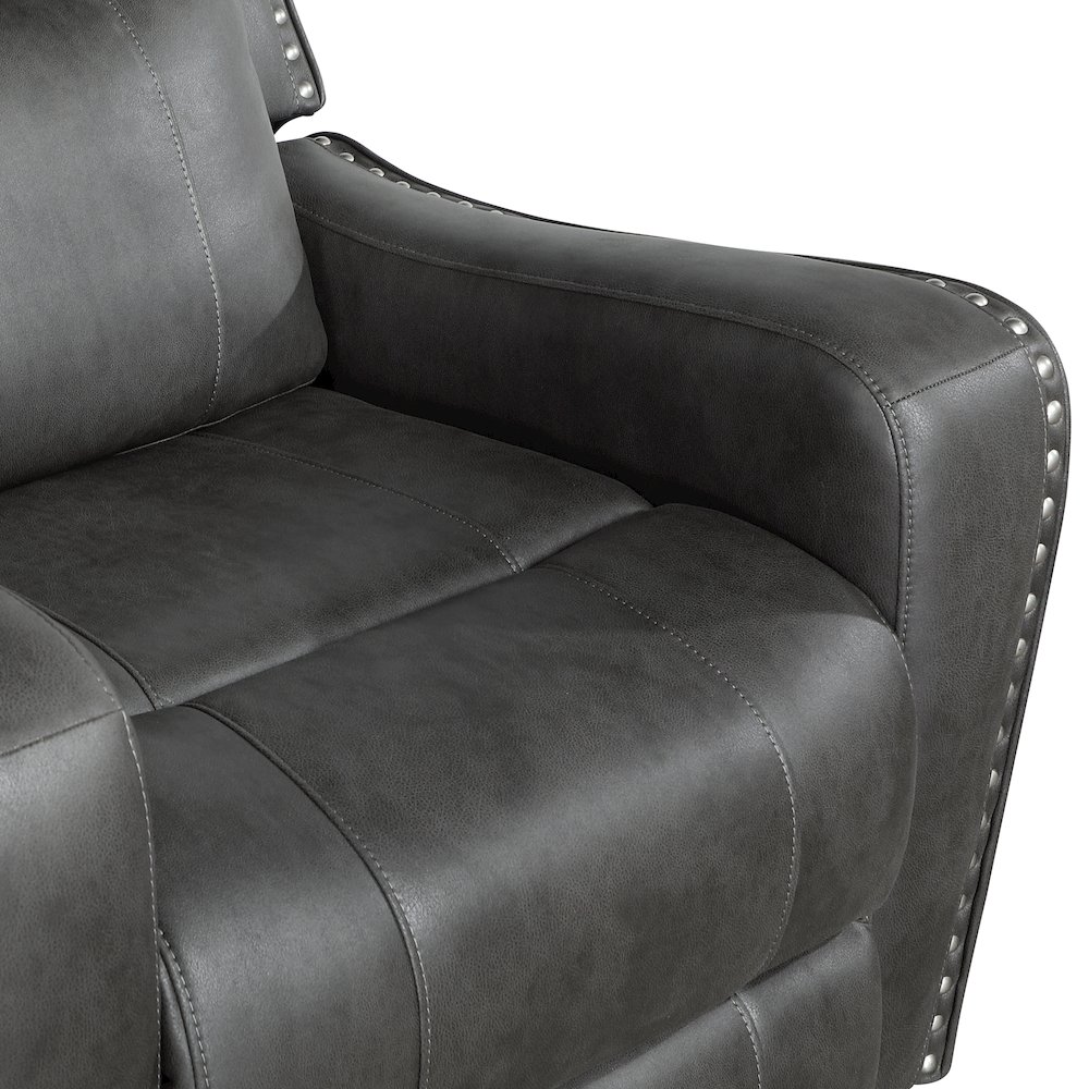 Kellen Microfiber Reclining Chair in Smoky Gray. Picture 8