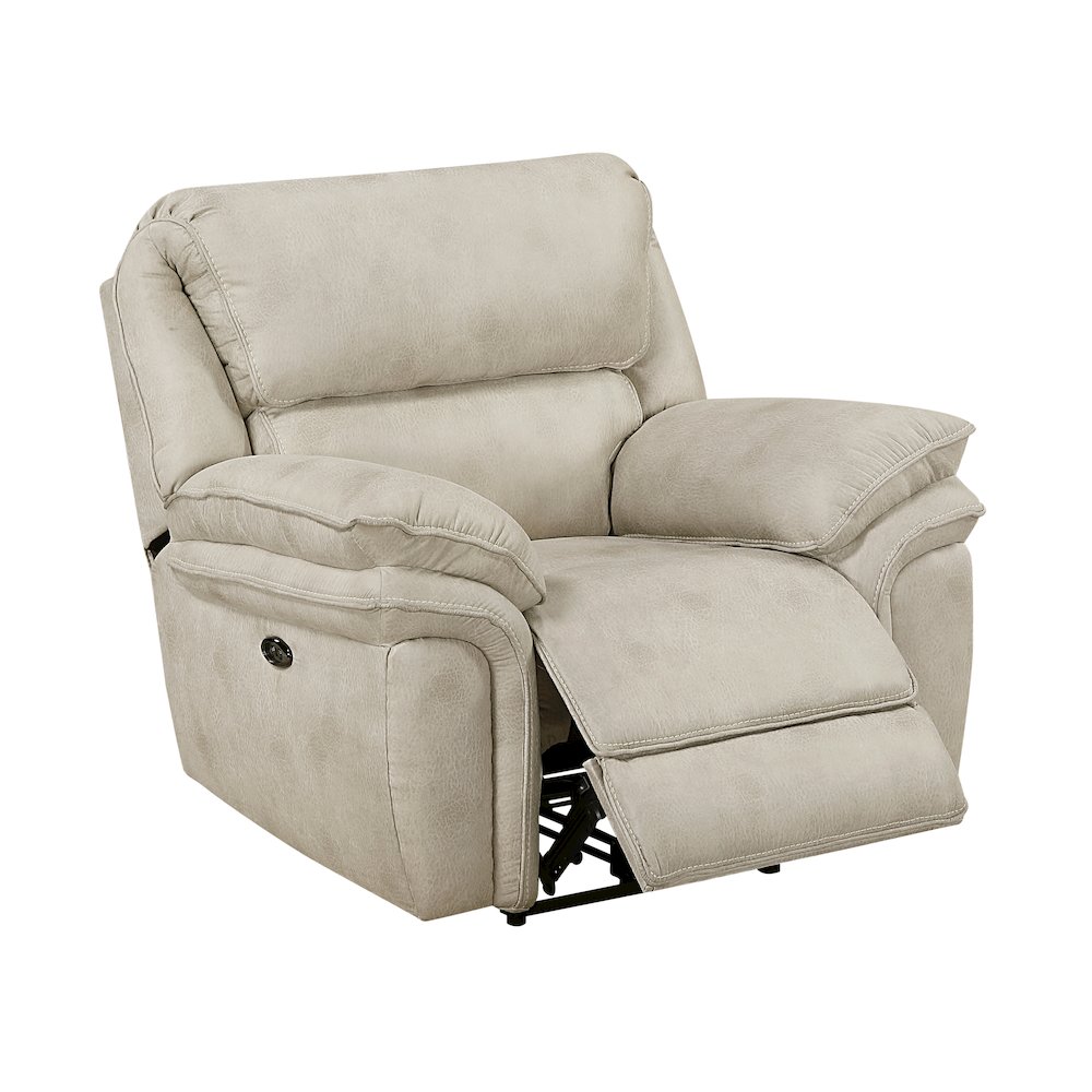 Proctor Microfiber Power Reclining Chair in Sand. Picture 7