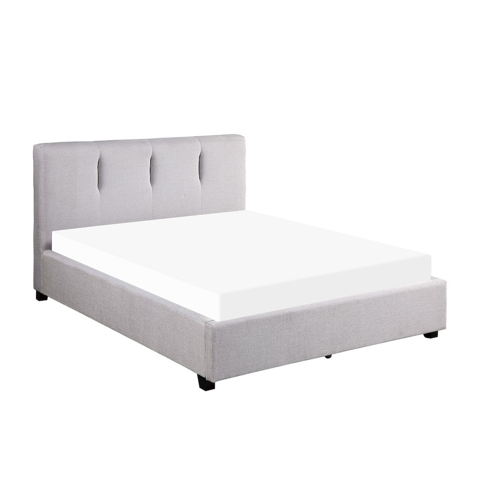 Aitana Textured Eastern King Platform Bed in Gray. Picture 1