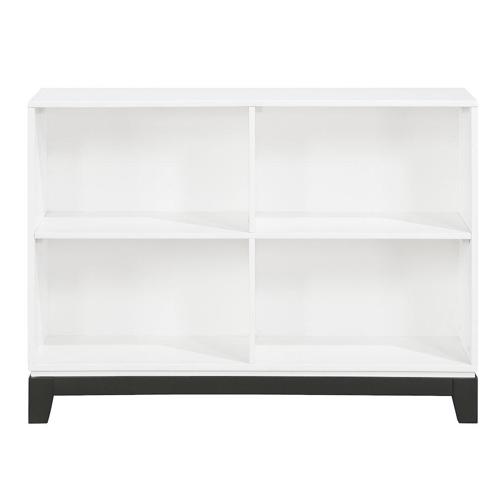 Garretson Acacia Bookcase in 2-Tone Finish (White and Metallic Gray). Picture 3