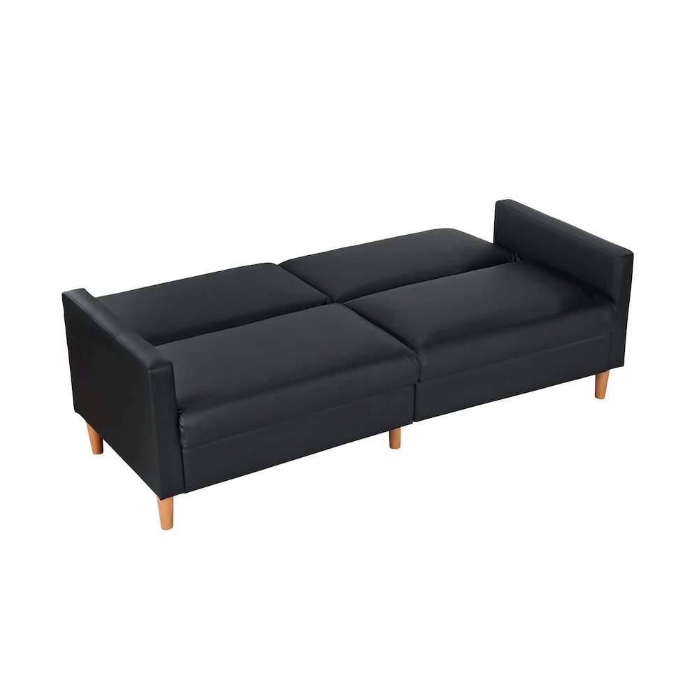 Carlton Faux Leather Elegant Lounger in Black. Picture 11