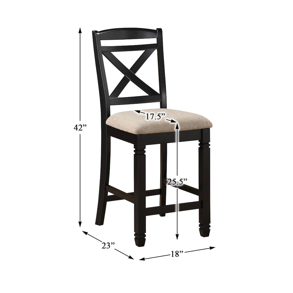 Baywater Wood Counter Height Dining Chair, set of 2 in Beige. Picture 4
