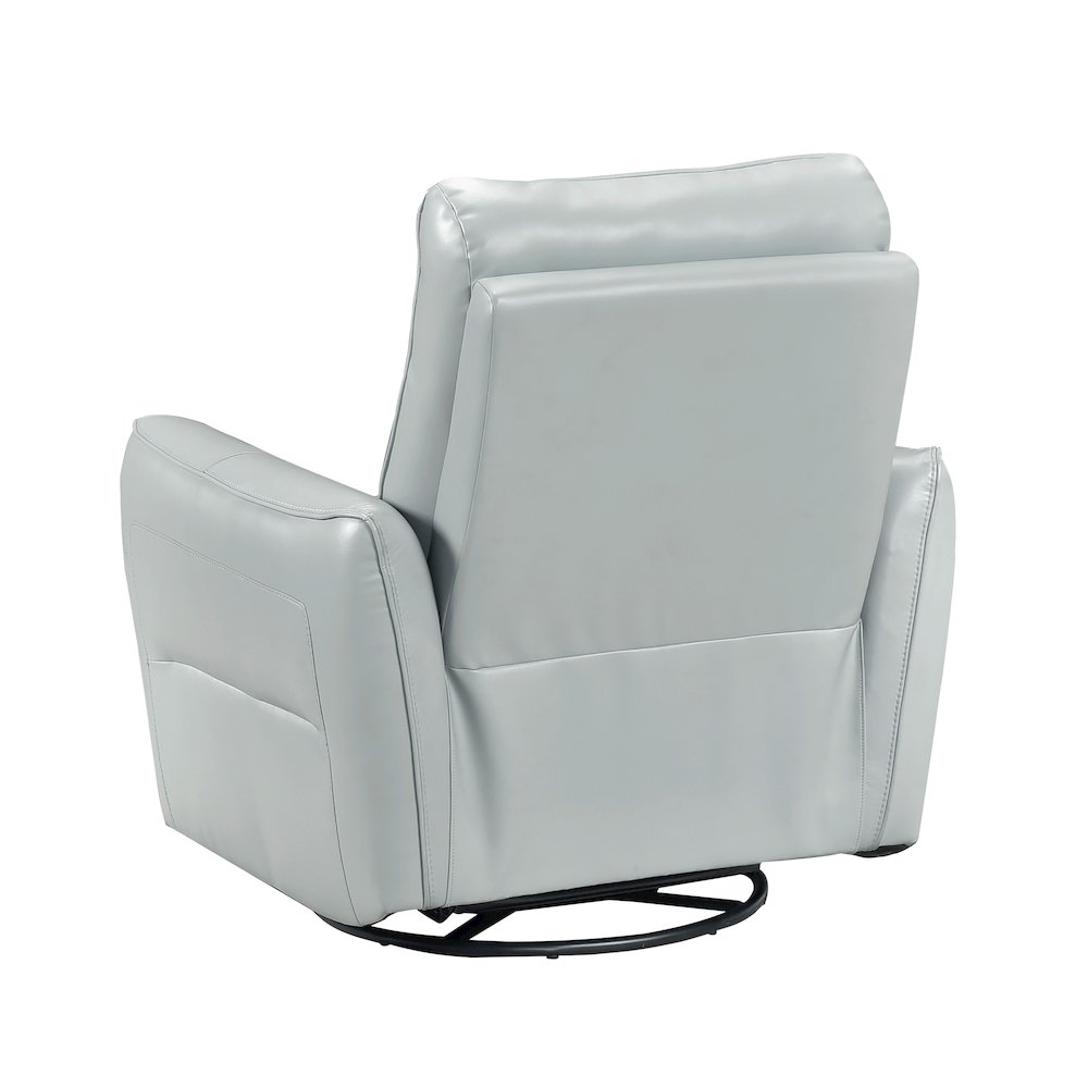 Thomas Leather Swivel Glider Reclining Chair in Aqua. Picture 4