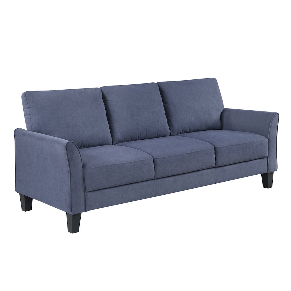 Aliana Textured 2pc Set: Sofa, Loveseat in Blue. Picture 2