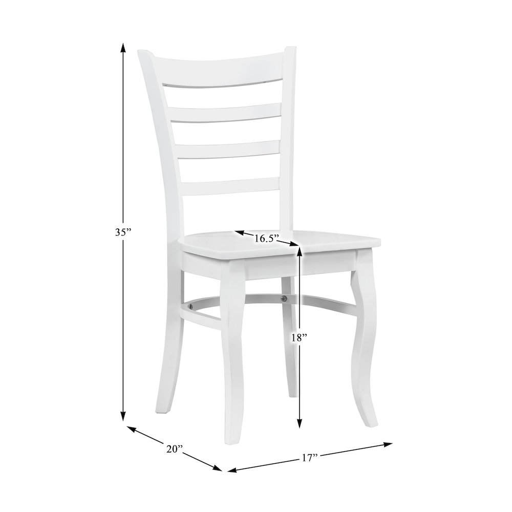 Bonnie Wood Dining Room Side Chair, set of 2 in White. Picture 4