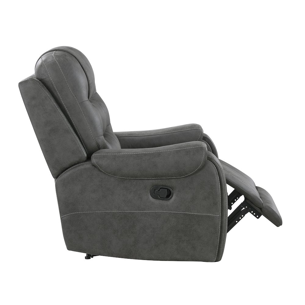 Oberon Microfiber Reclining Chair in Dark Gray. Picture 11