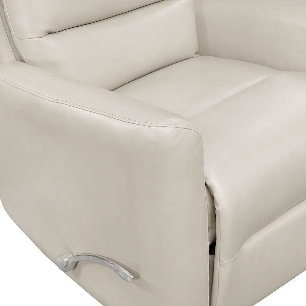 Dimitri Faux Leather Swivel Glider Reclining Chair in Beige. Picture 12