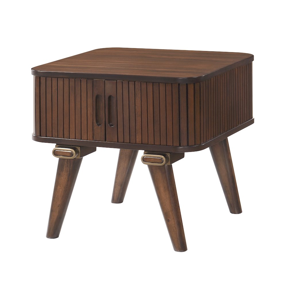 Monroe Asian Hardwood End Table in Mango. Picture 1