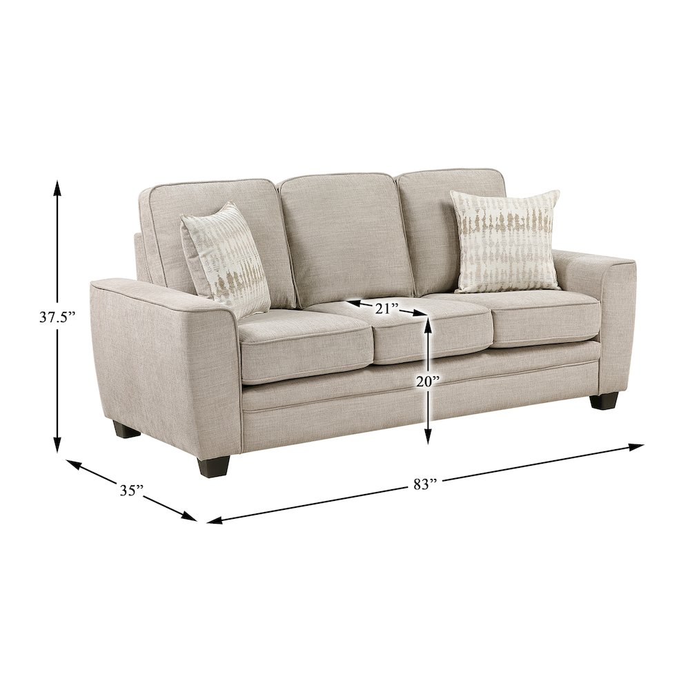 Zander Chenille Sofa in Taupe. Picture 5