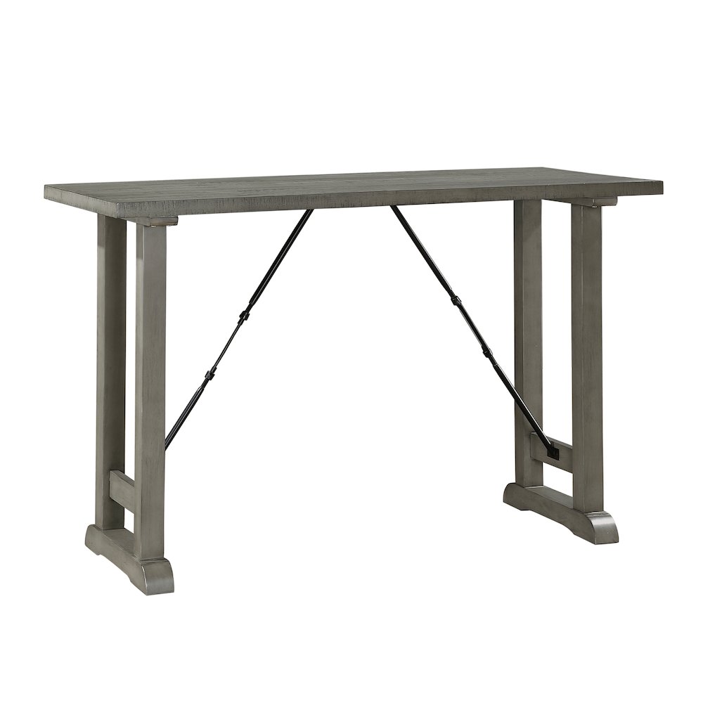 Auburndale Asian Hardwood Counter Height Dining Table in Light Gray. Picture 1