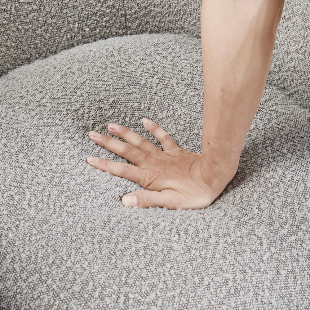Caldera Boucle Swivel Chair in Gray. Picture 8