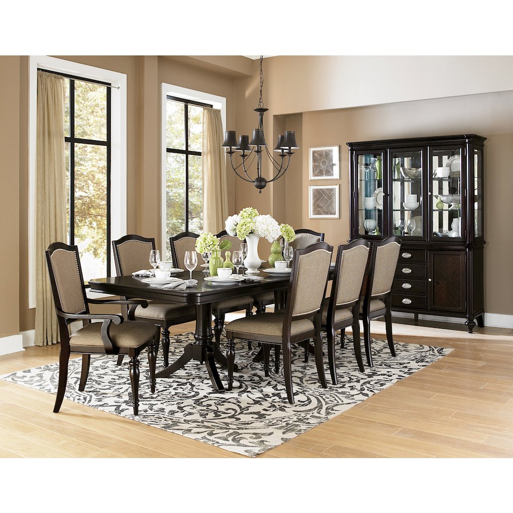 Marston Asian Hardwood Dining Side Chair, Set of 2 in Dark Cherry. Picture 3