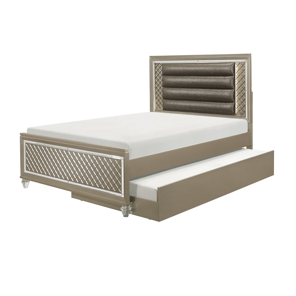 Loudon Asian Hardwood Trundle/Toybox in Champagne Metallic. Picture 3