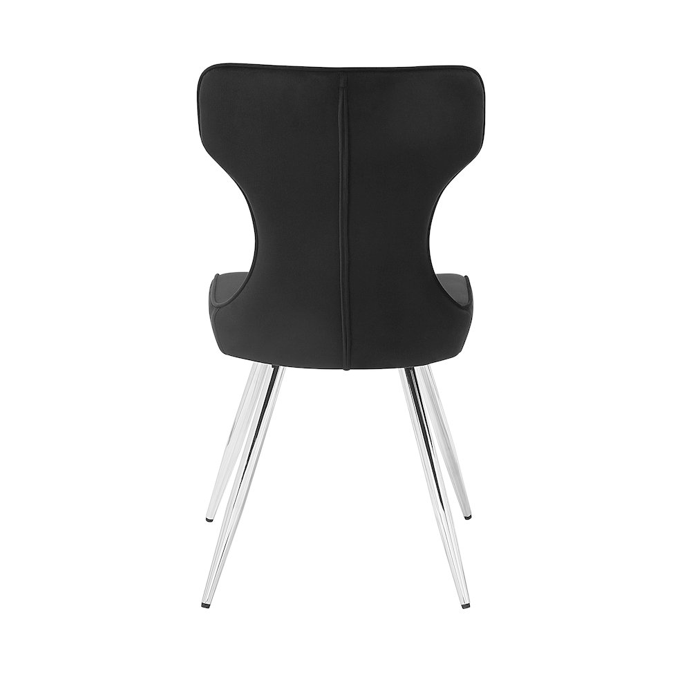 Topeka Velvet Dining Side Chair, Set of 2 in Black. Picture 3
