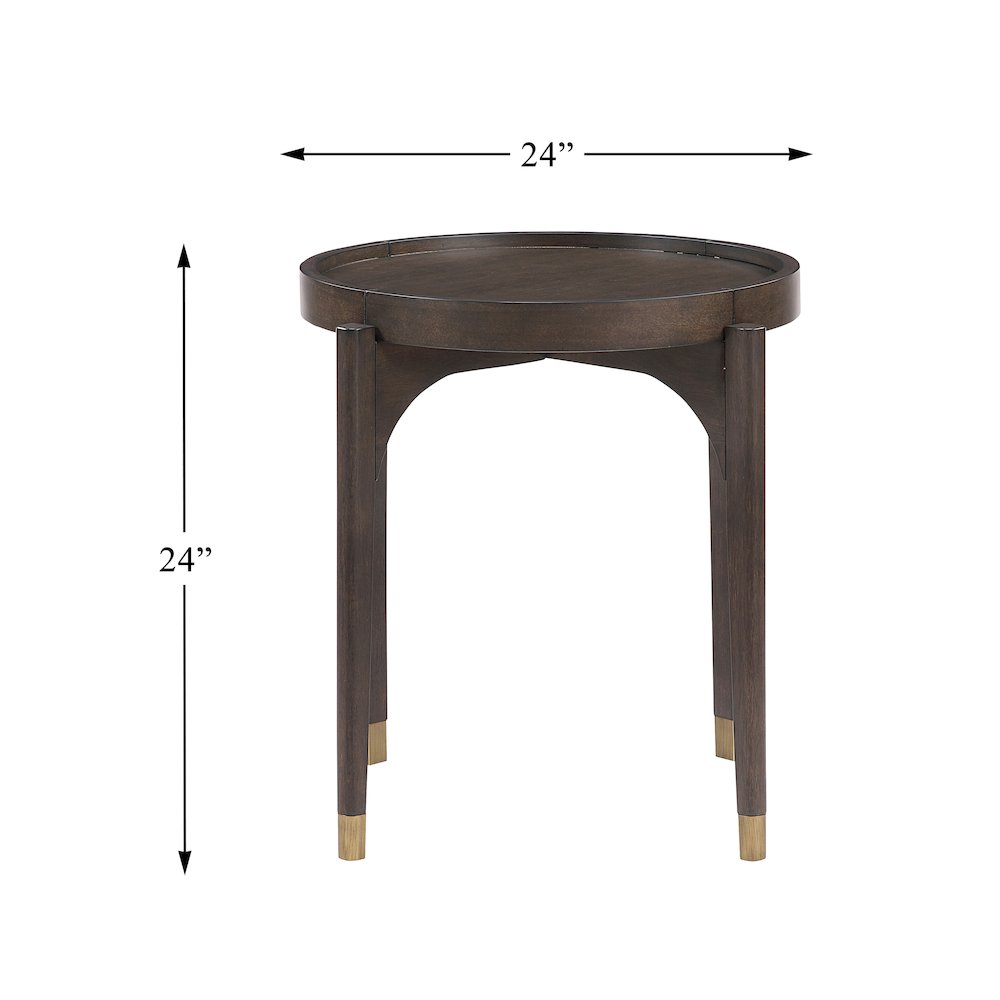 Anton Asian Hardwood End Table in Dark Brown. Picture 5