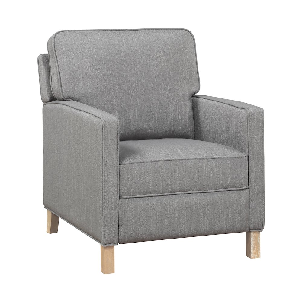 Hampstead Textured Push Back Reclining Chair in Gray. Picture 1