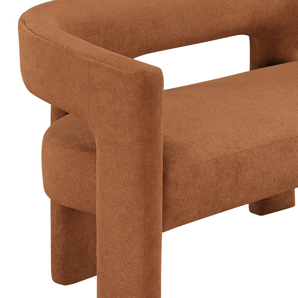 Marais Boucle Dining Bench in Orange. Picture 6