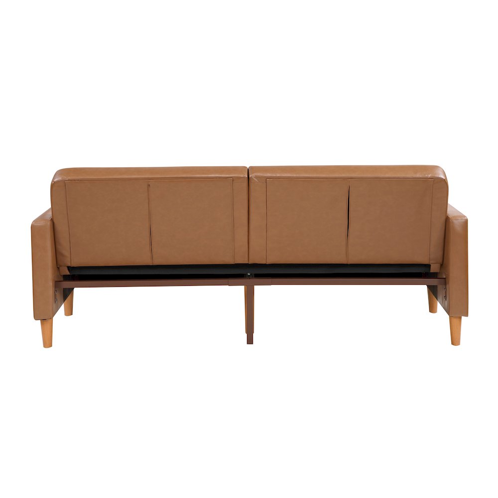 Carlton Faux Leather Elegant Lounger in Camel. Picture 5