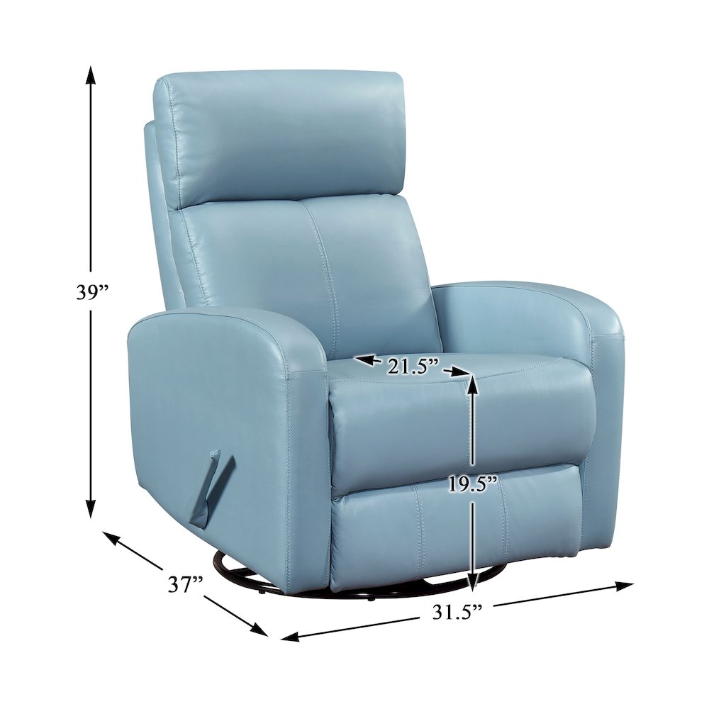 Sorrento Leather Swivel Glider Reclining Chair in Mocha. Picture 5