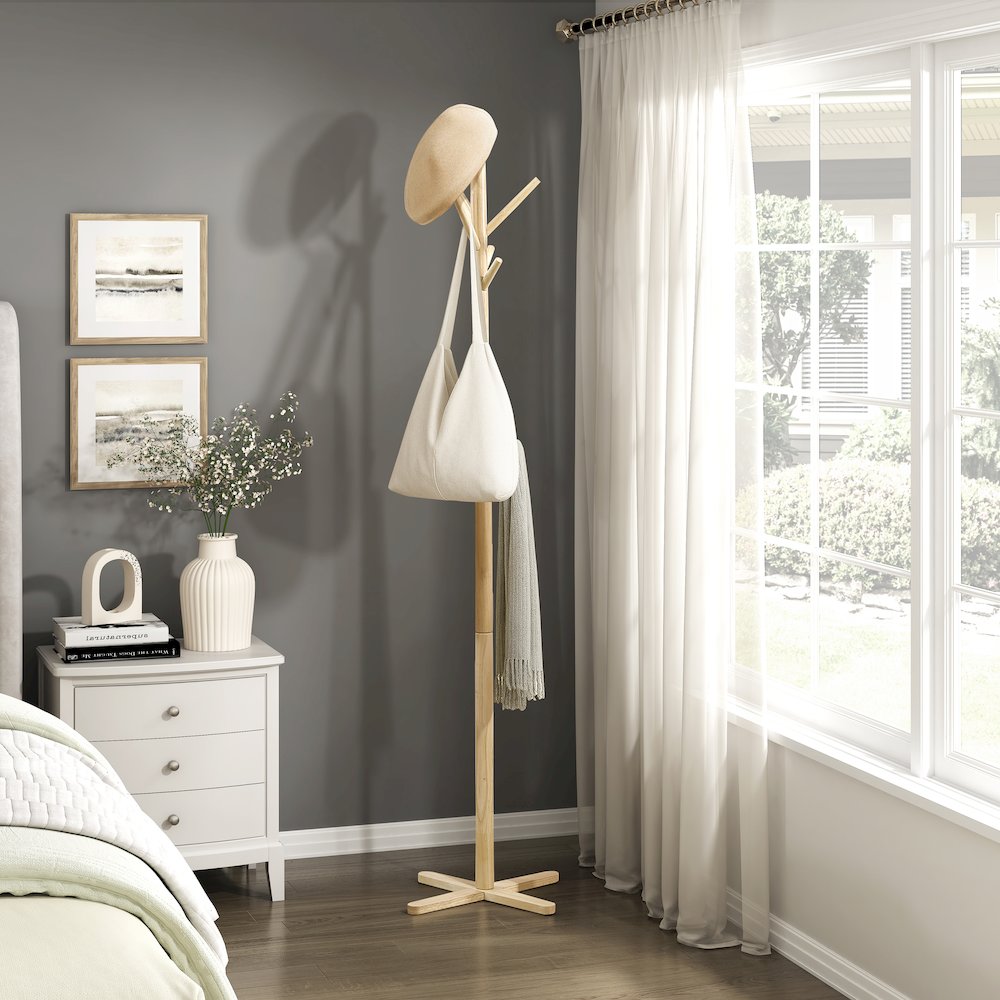 Jack Rubberwood Coat Rack in Natural. Picture 2