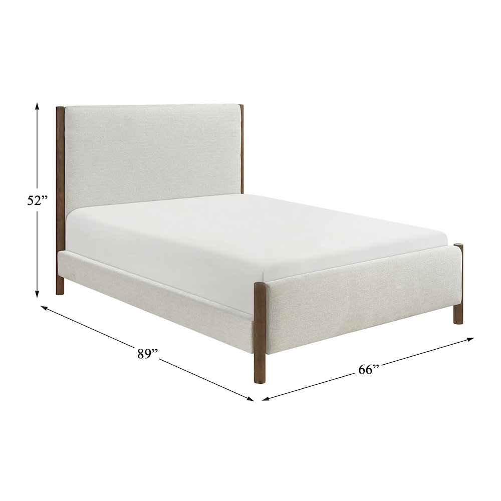 Julian Chenille Queen Platform Bed in Beige. Picture 4