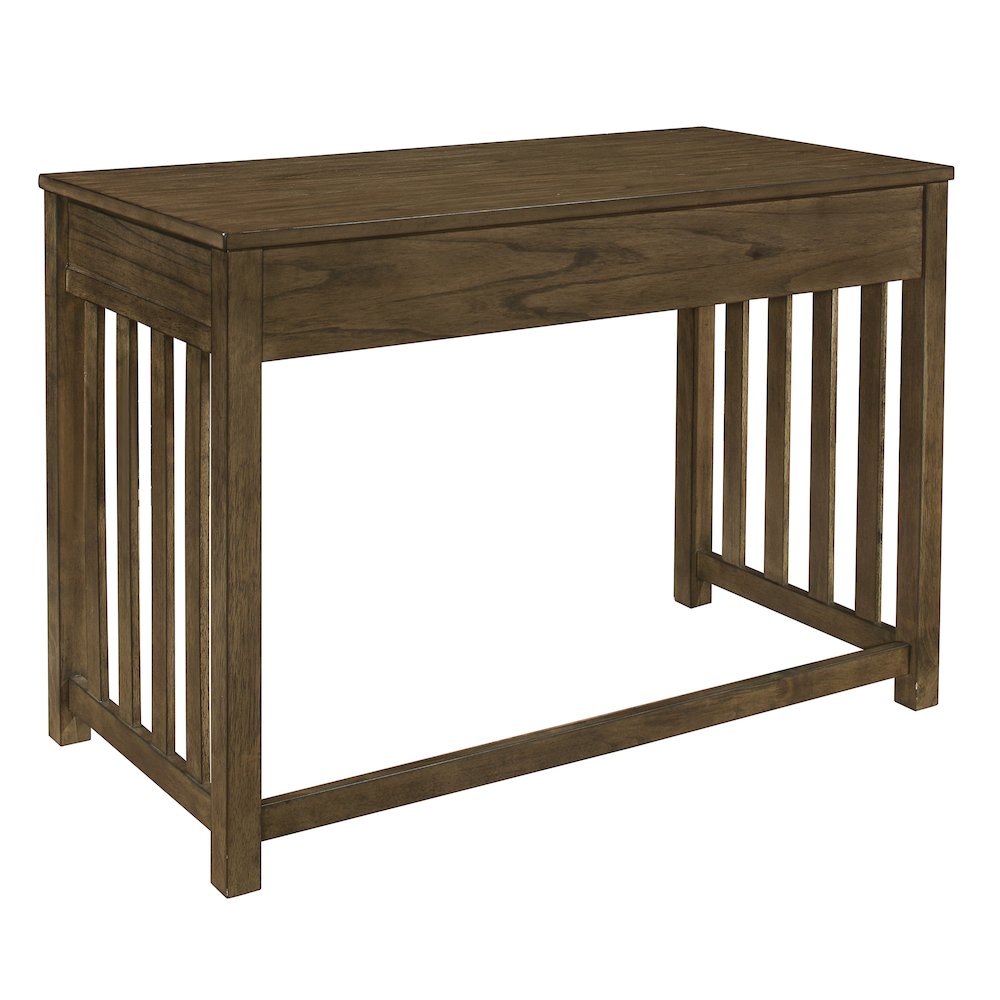 Blanche Asian Hardwood Desk in Brown Gray. Picture 3