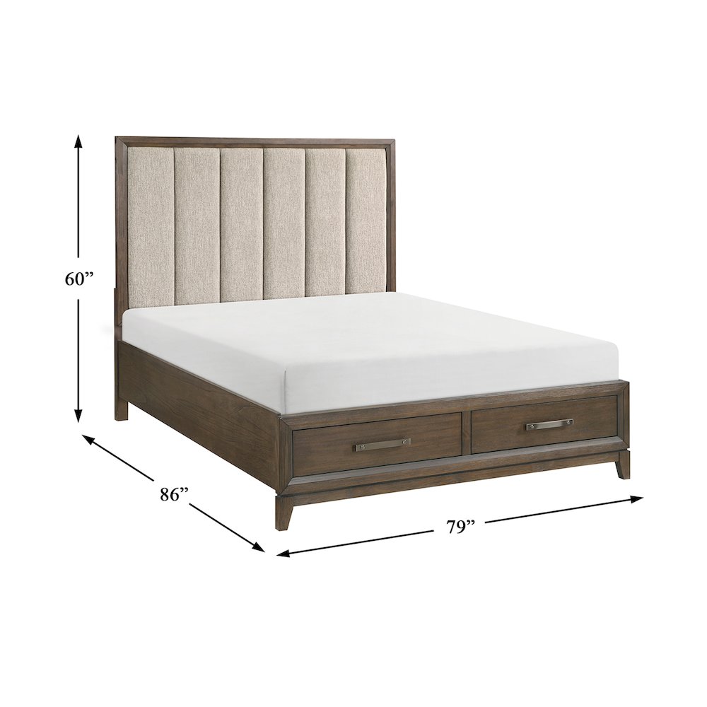 Aris Asian Hardwood Eastern King Platform Bed in Dark Walnut. Picture 6