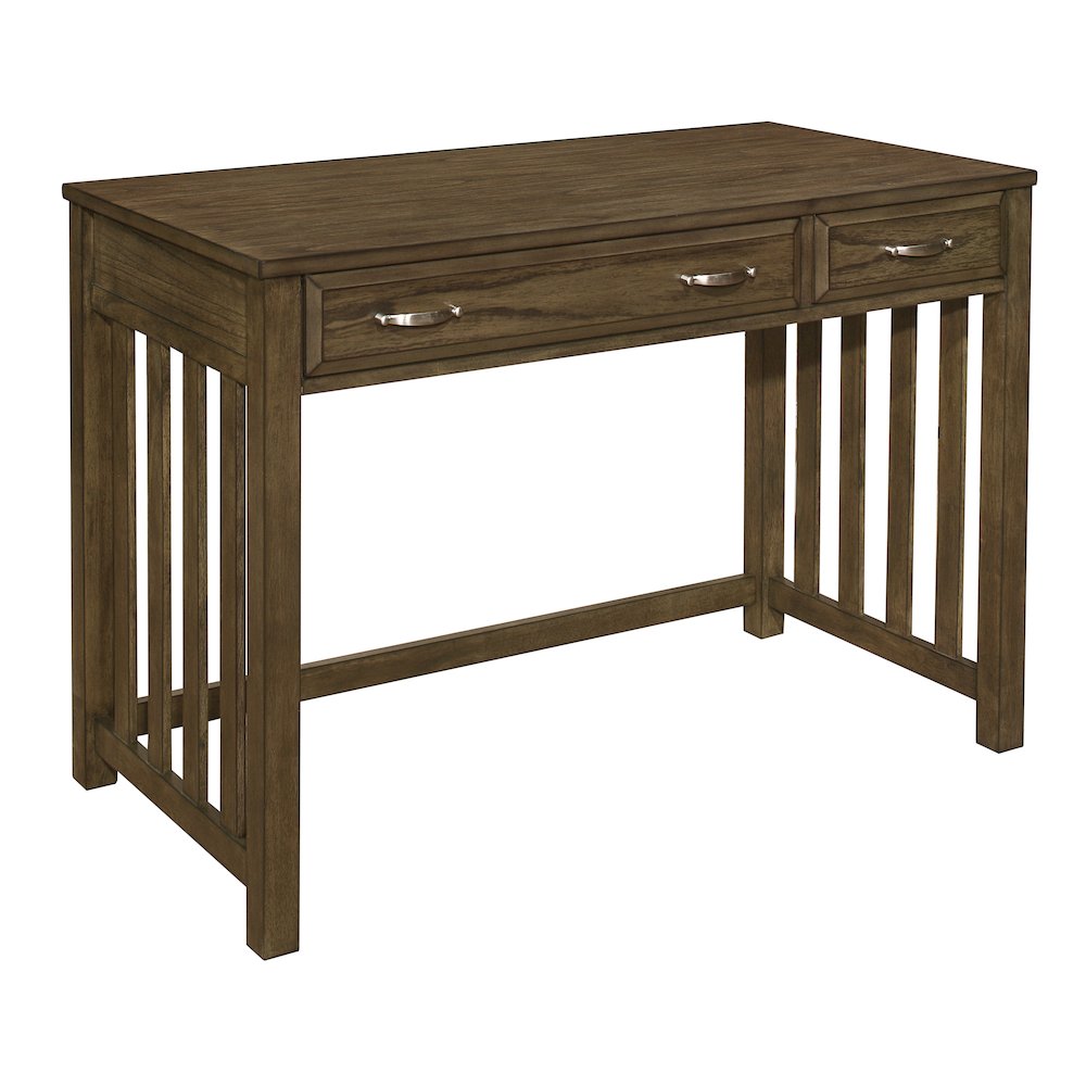 Blanche Asian Hardwood Desk in Brown Gray. Picture 1
