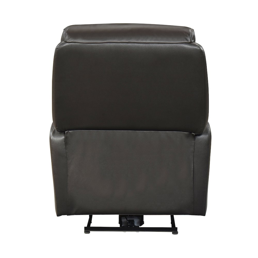 Leif Leather Power Reclining Chair in Dark Brown. Picture 3