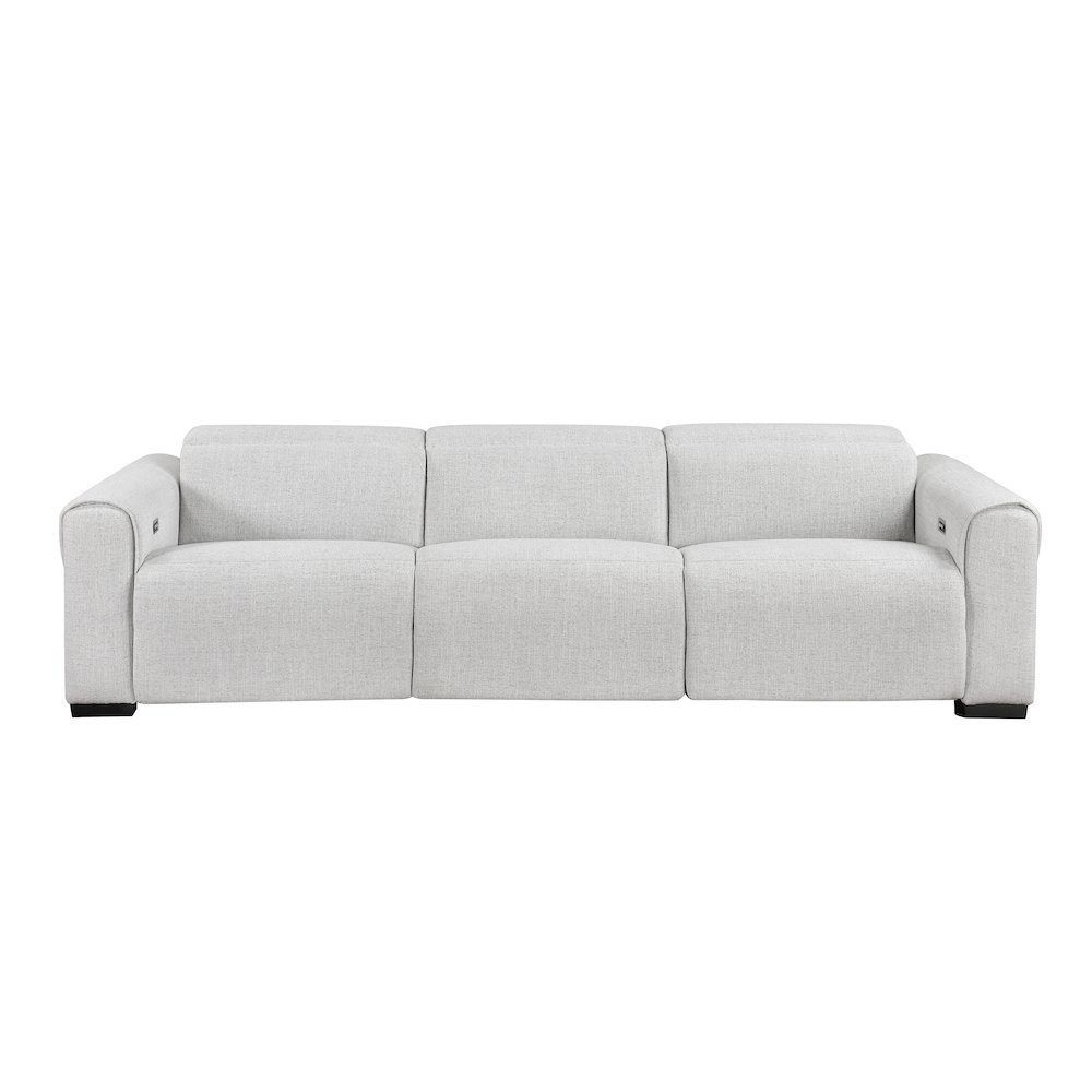 McPherson Chenille Power Double Reclining Sofa in Cloud. Picture 4
