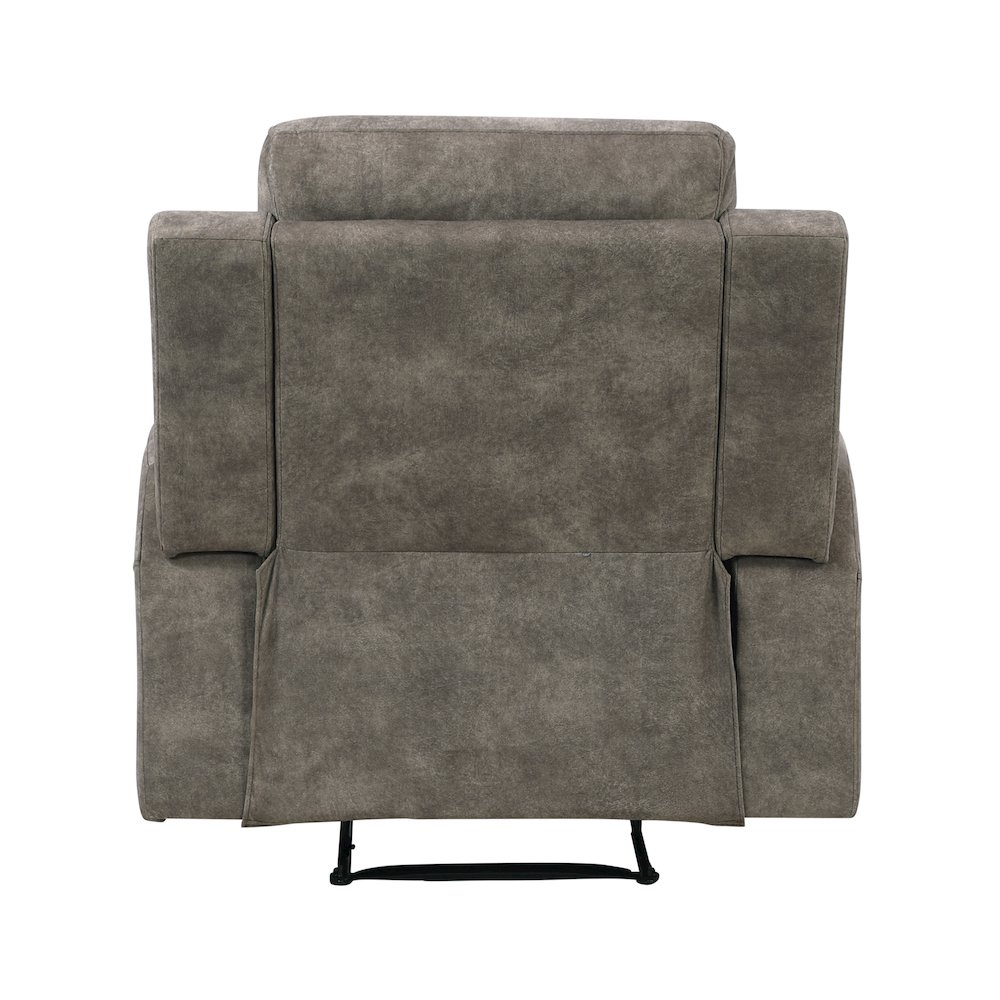 Muncie Microfiber Reclining Chair in Brown. Picture 3