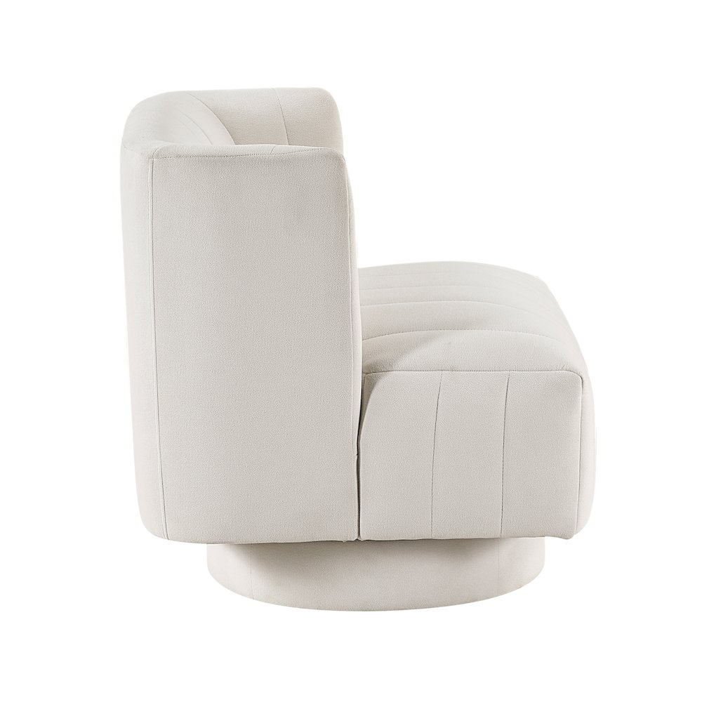 Joyce Textured Swivel Chair in Beige. Picture 6