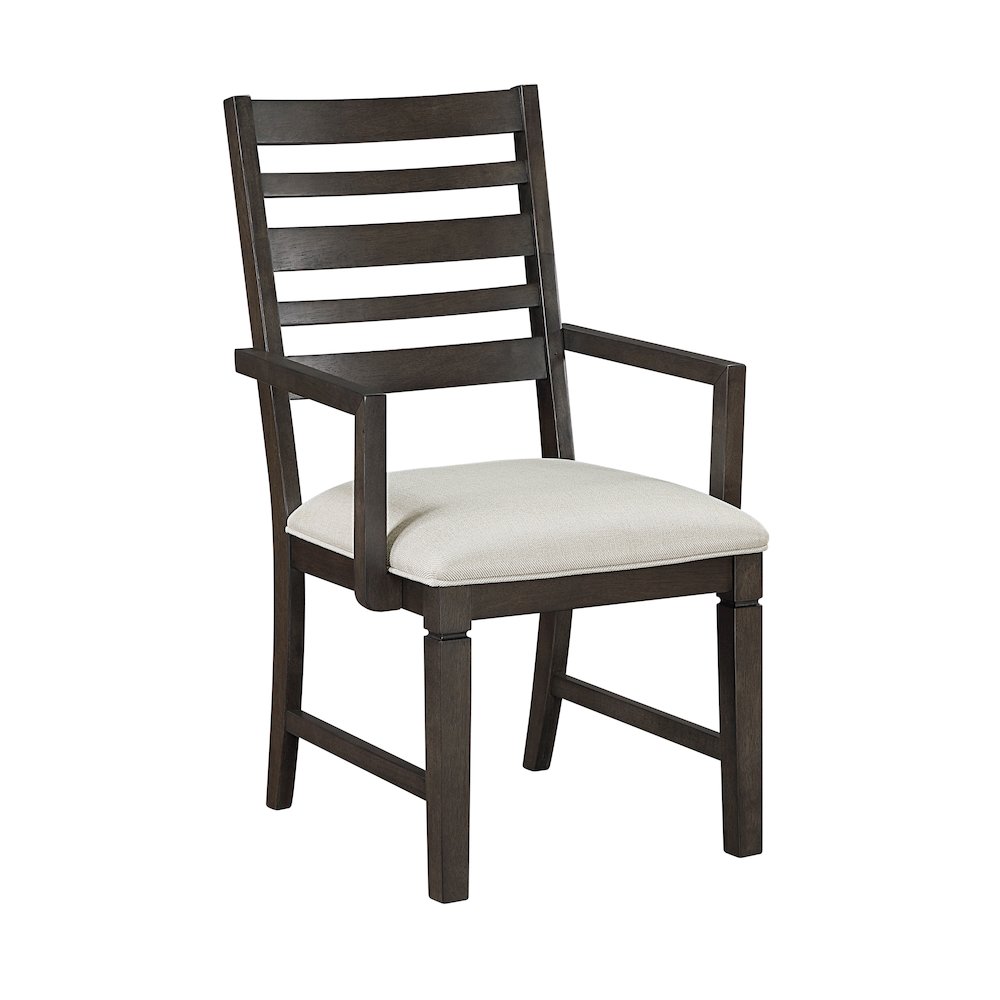 Victoria Asian Hardwood Dining Arm Chair, Set of 2 in Dark Espresso. Picture 2