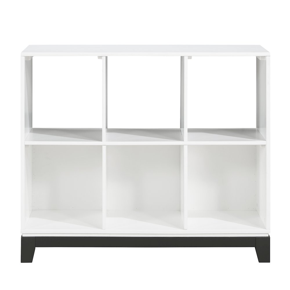 Garretson Acacia Bookcase in 2-Tone Finish (White and Metallic Gray). Picture 3