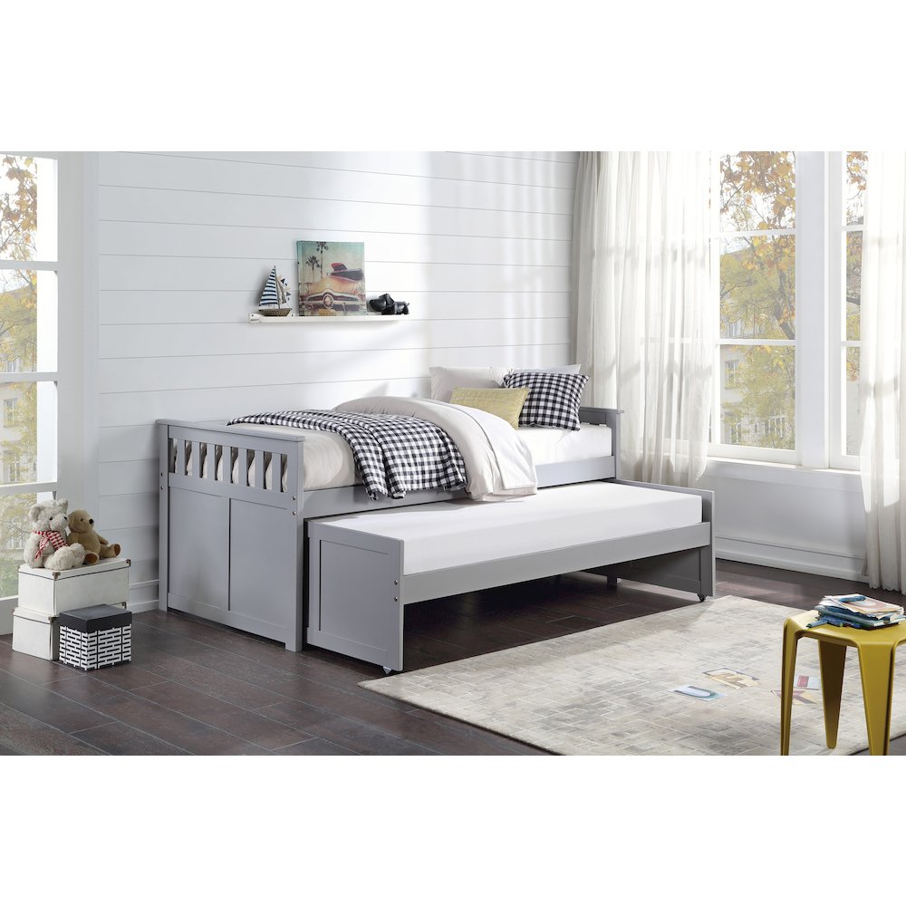 Orion Pine Twin/Twin Bed in Gray. Picture 2