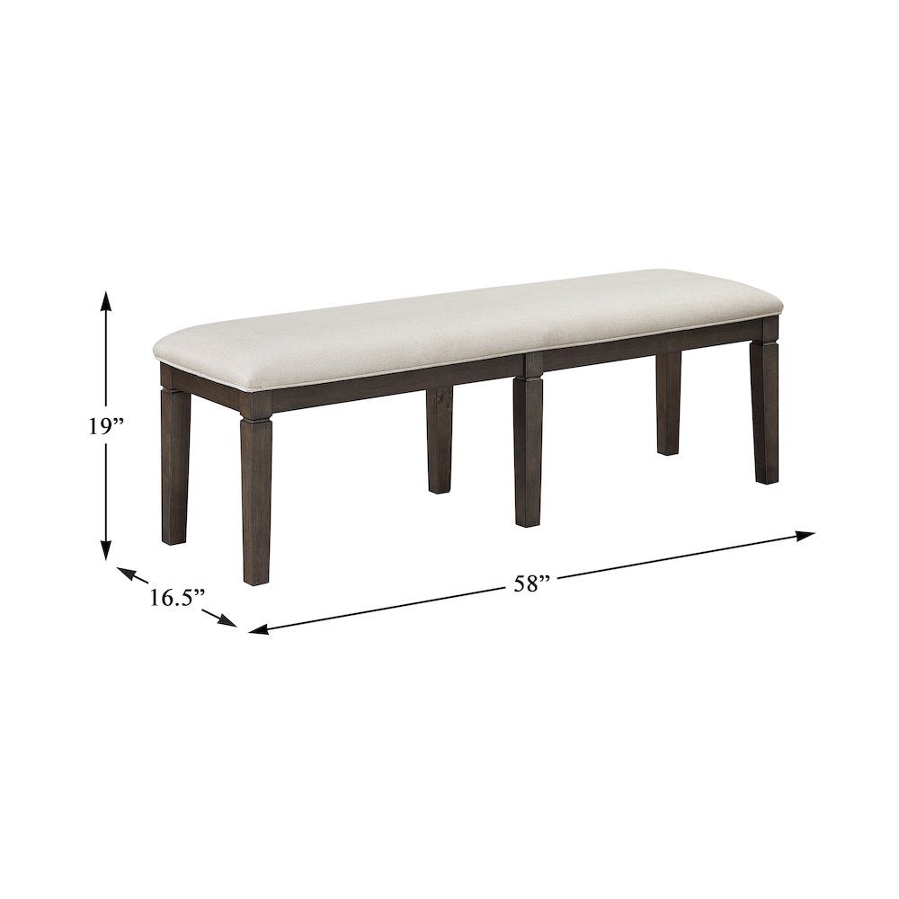 Victoria Asian Hardwood Dining Bench in Dark Espresso. Picture 4