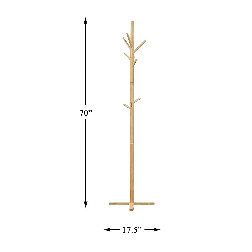 Jack Rubberwood Coat Rack in Natural. Picture 4
