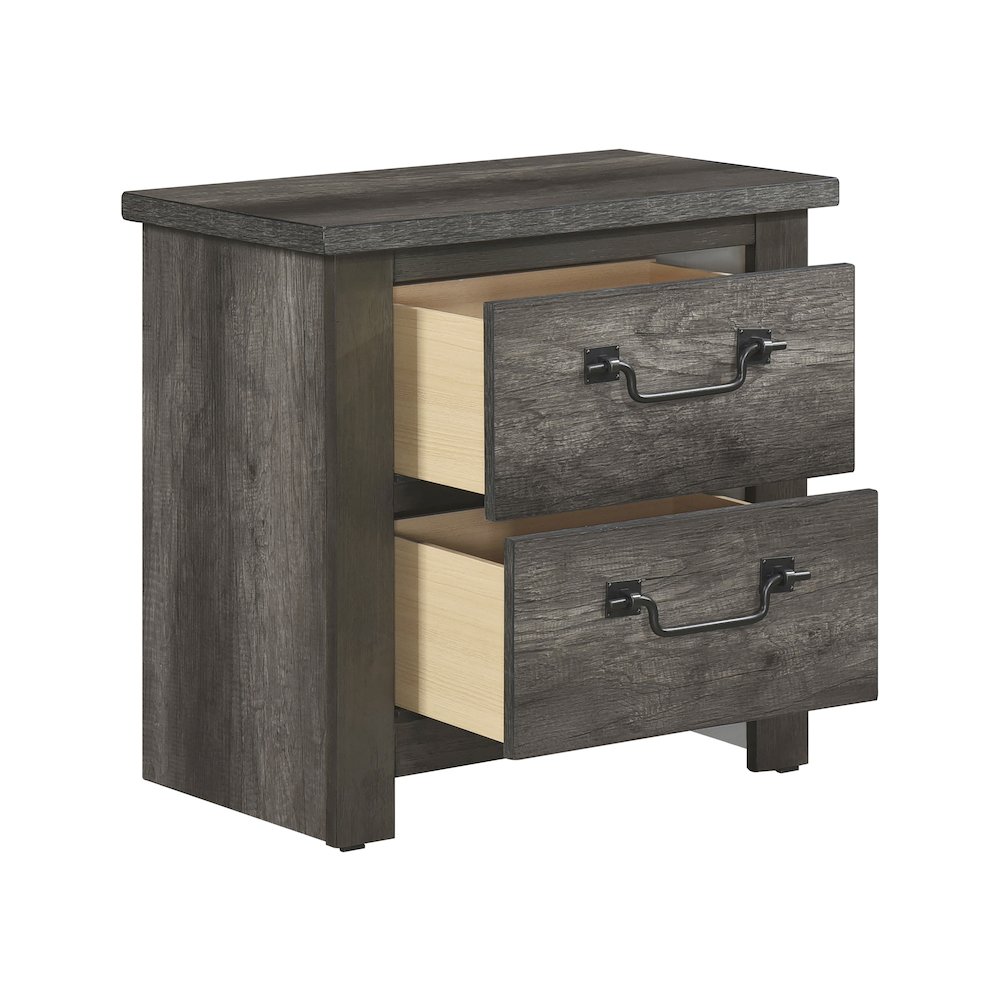 Lenior Asian Hardwood Nightstand in Gray. Picture 5