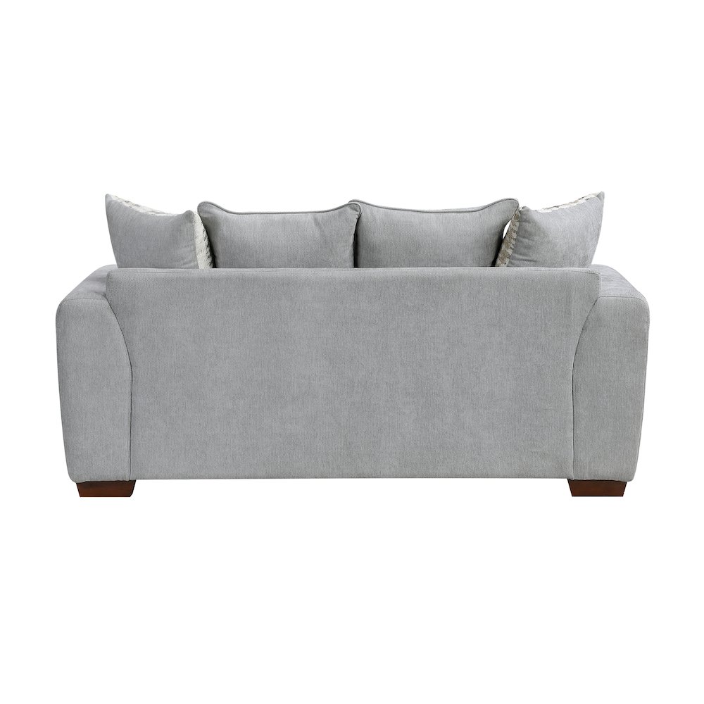 Hume Chenille 2pc Set: Sofa, Loveseat, Chair in Gray. Picture 6