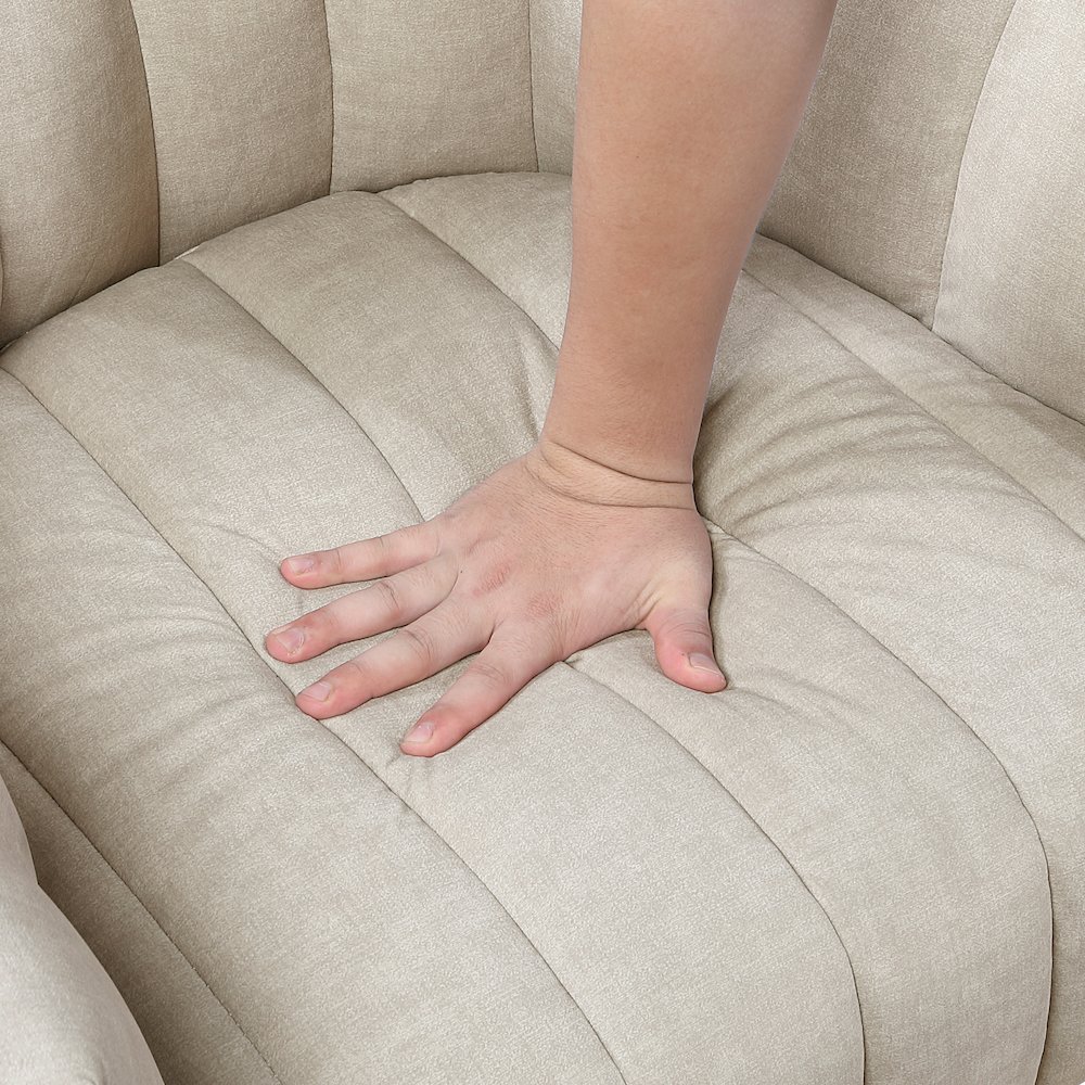 Lonita Velvet Swivel Chair in Taupe. Picture 8