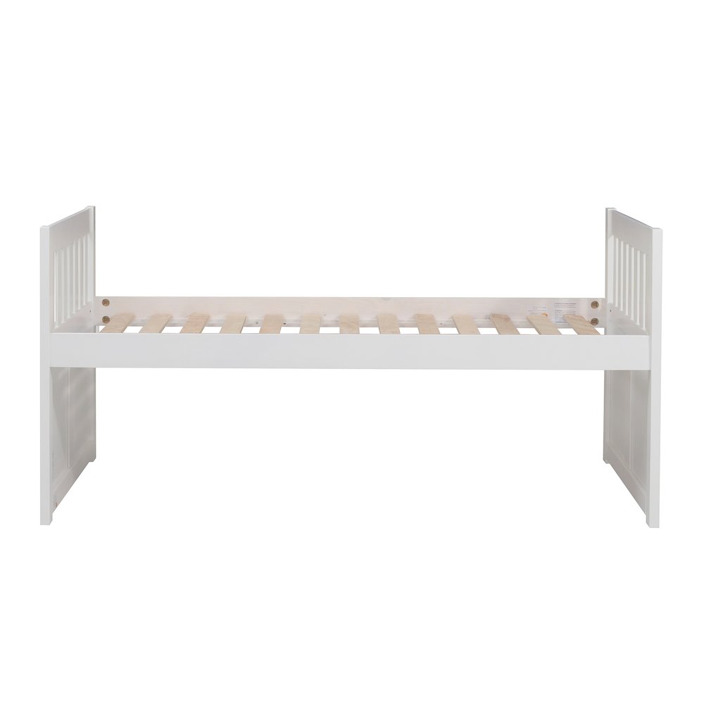 Galen Pine Twin Over Twin Trundle Bed with Two Storage Drawers in White. Picture 8
