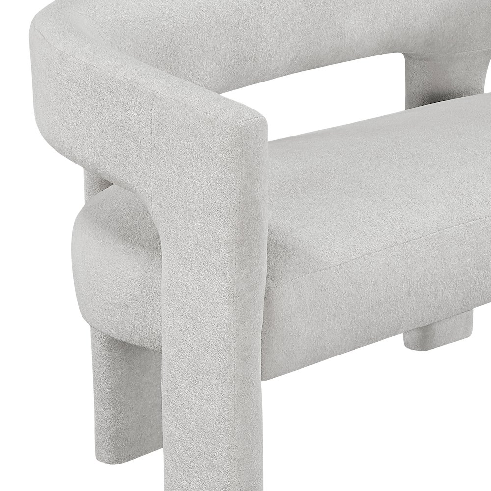 Marais Boucle Dining Bench in Light Gray. Picture 6
