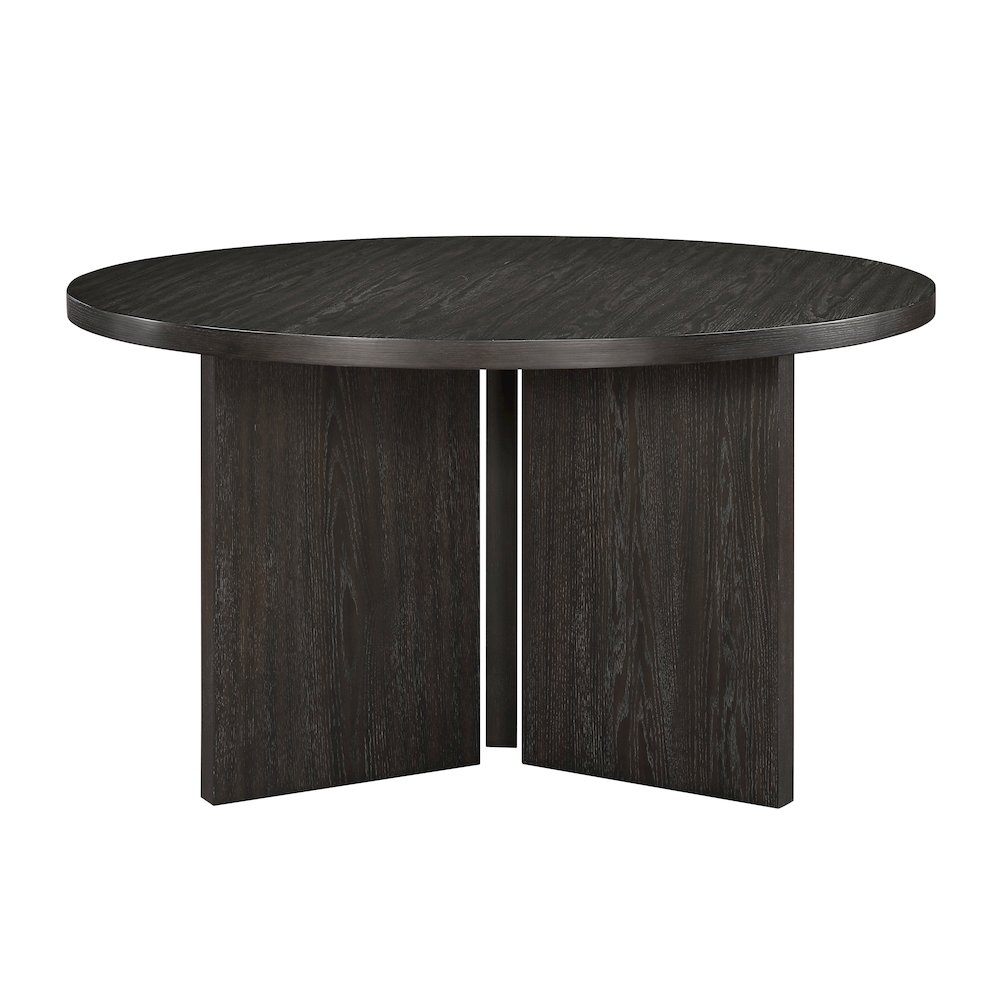 Marais Asian Hardwood Dining Round Table in Ebony. Picture 3