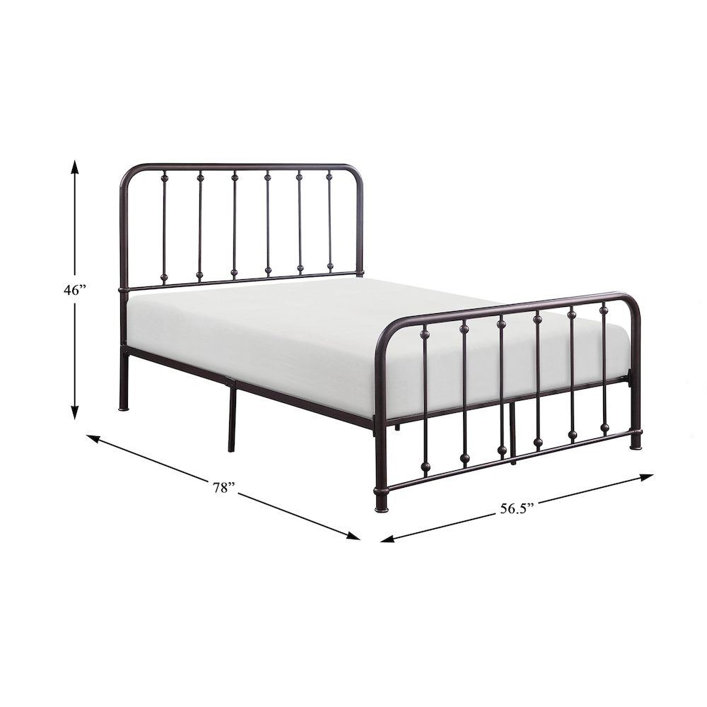 Larkspur Metal Full Metal Platform Bed in Dark Bronze. Picture 4