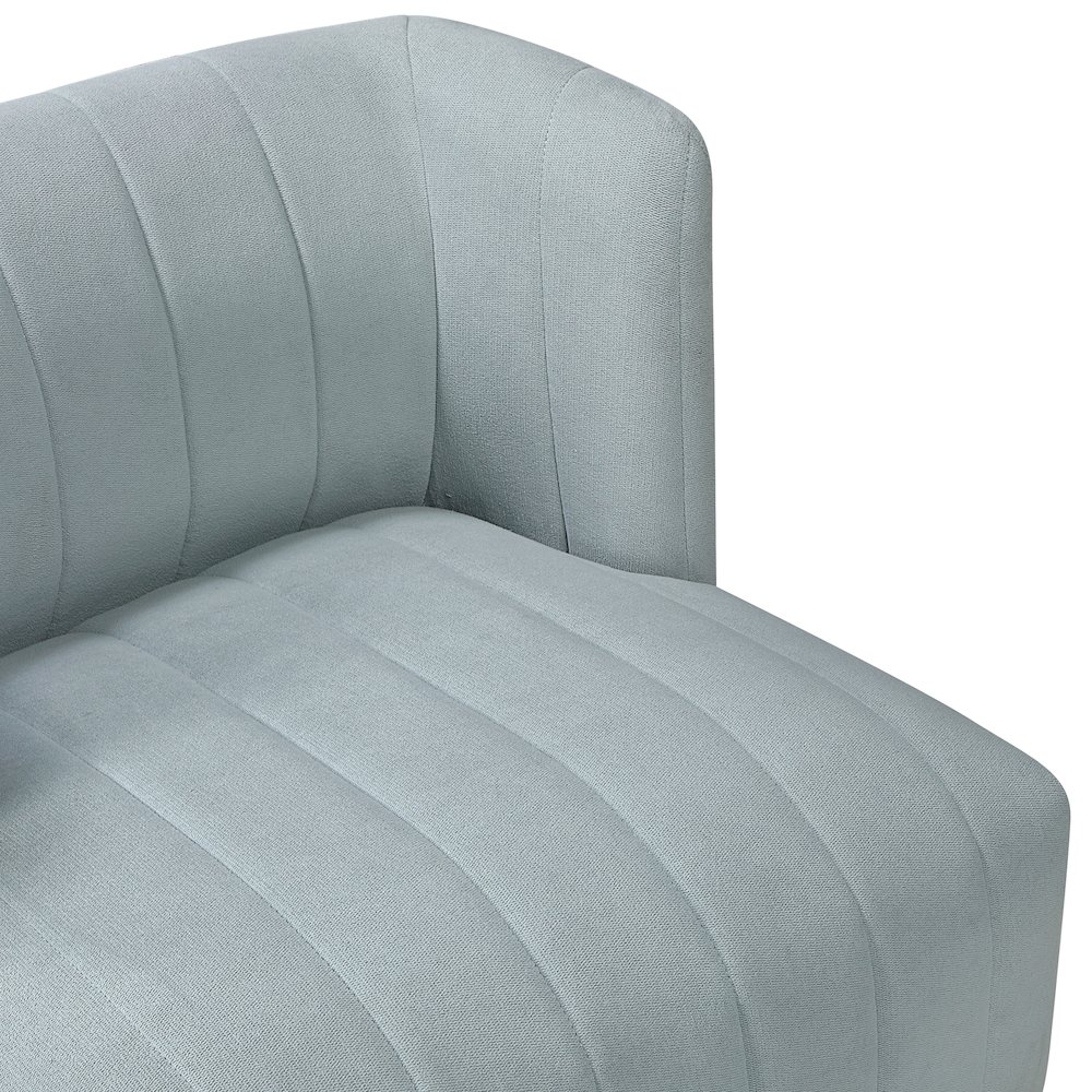 Joyce Textured Swivel Chair in Aqua Blue. Picture 7